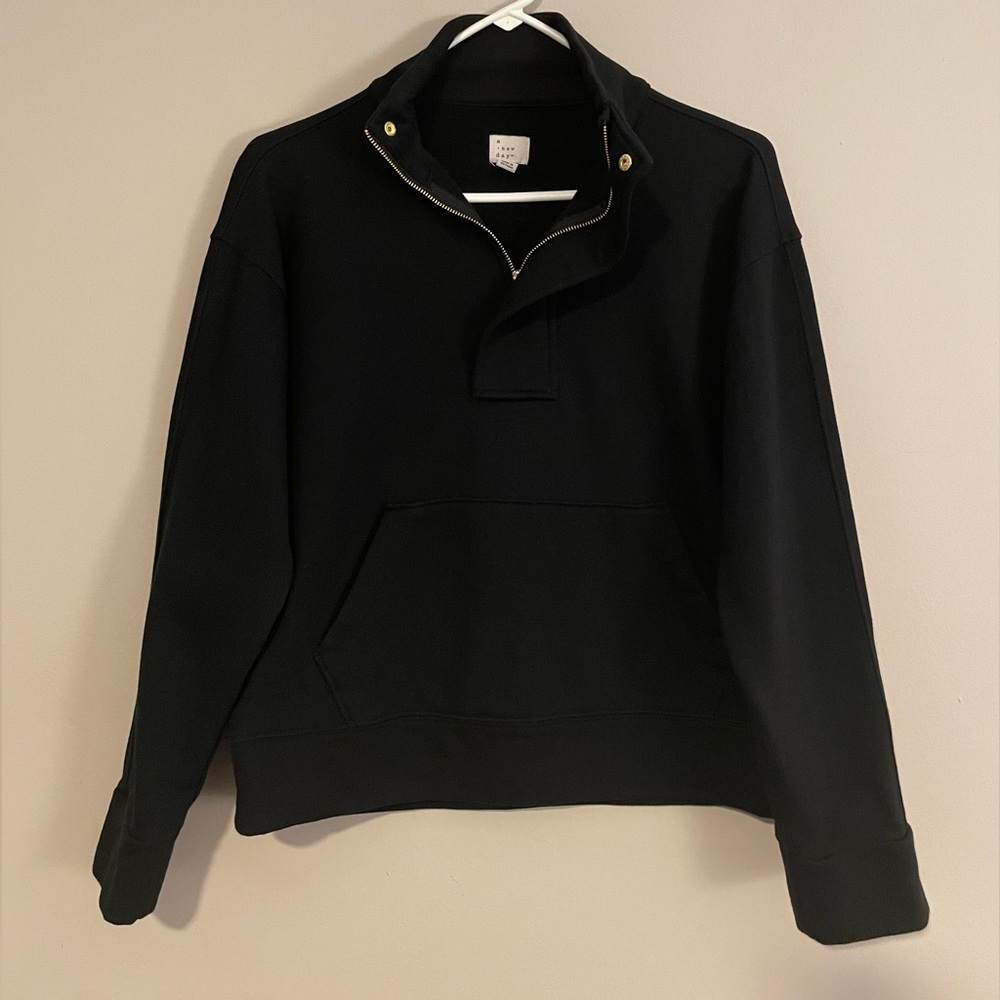 NWOT a new day Quarter Zip Pullover Crop Sweatshirt XS